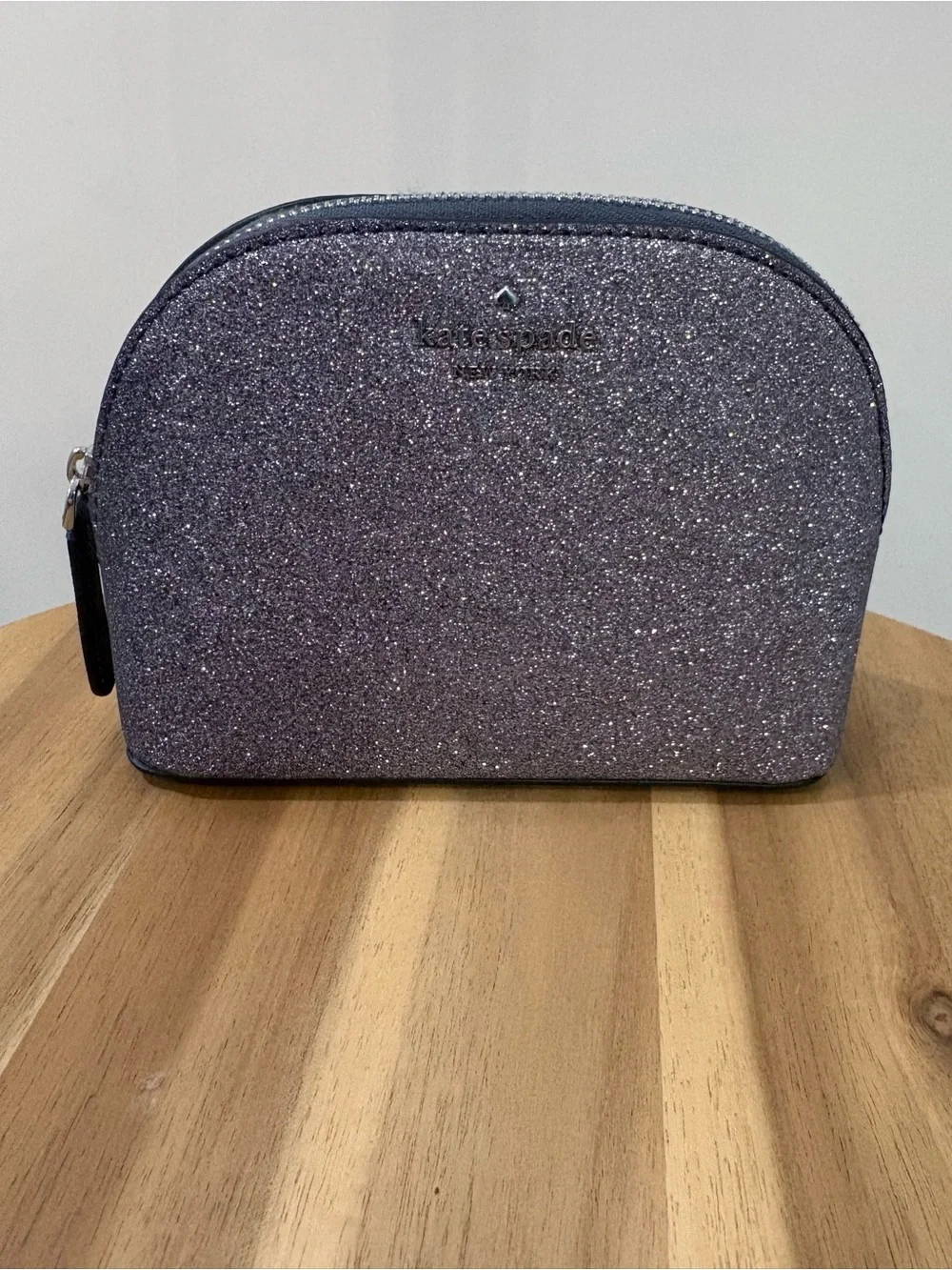 Kate Spade New York Glitter Dome Cosmetic Travel Bag  - Dusk Navy (NWOT)